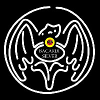 Bacardi Silver Bat Rum Sign Neon Sign