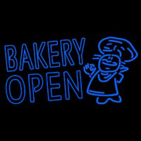 Bakery Open With Man Neon Sign