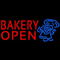 Bakery Open With Man Neon Sign