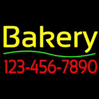 Bakery With Phone Number Neon Sign