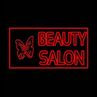 Beauty Salon With Butterfly Log Neon Sign