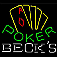 Becks Poker Yellow Beer Sign Neon Sign