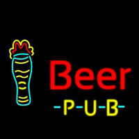 Beer Pub With Glass Neon Sign