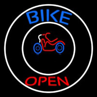 Blue Bike Open With Border Neon Sign