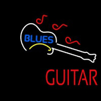 Blue Blues Red Guitar Neon Sign