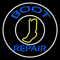 Blue Boot Repair With Logo Neon Sign