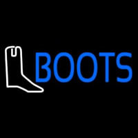 Blue Boots With Logo Neon Sign