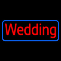 Blue Border Wedding Neon Sign