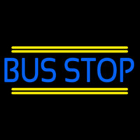 Blue Bus Stop Neon Sign