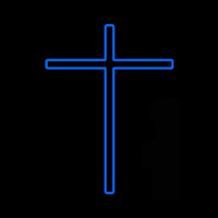 Blue Christian Cross Neon Sign