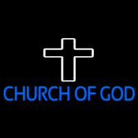 Blue Church Of God Neon Sign