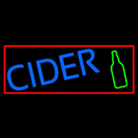 Blue Cider With Red Border Neon Sign