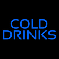 Blue Cold Drinks Neon Sign