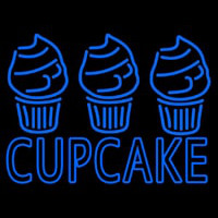 Blue Cupcake With Cupcake Neon Sign