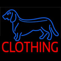 Blue Dog Red Clothing Neon Sign