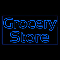 Blue Grocery Store Neon Sign