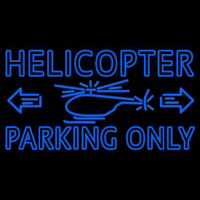 Blue Helicopter Parking Only Neon Sign