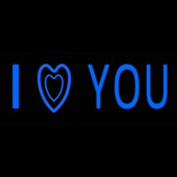 Blue I Love You Neon Sign