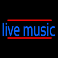 Blue Live Music 1 Neon Sign