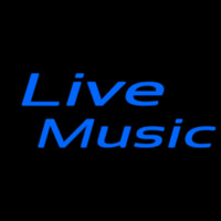 Blue Live Music Cursive 1 Neon Sign
