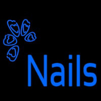 Blue Nails Logo Neon Sign