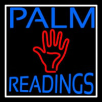 Blue Palm Readings With Red Palm Neon Sign