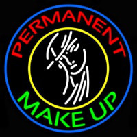 Blue Permanent Makeup Girl Neon Sign