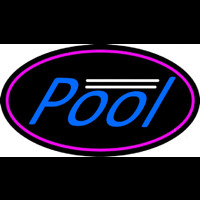 Blue Pool Oval With Pink Border Neon Sign