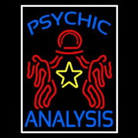 Blue Psychic Analysis With Logo Neon Sign