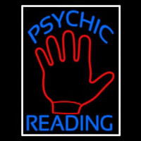 Blue Psychic Reading With White Border Neon Sign