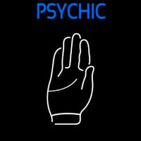 Blue Psychic With Palm Neon Sign