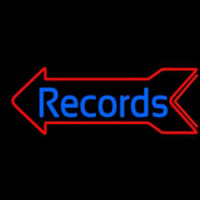 Blue Records In Cursive 1 Neon Sign