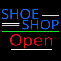 Blue Shoe Shop Open Neon Sign