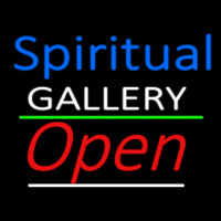 Blue Spritual White Gallery With Open 3 Neon Sign