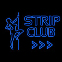 Blue Strip Club Neon Sign