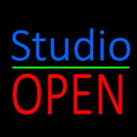 Blue Studio Red Open 3 Neon Sign