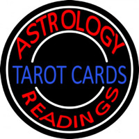 Blue Tarot Cards Red Astrology Readings Neon Sign