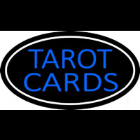 Blue Tarot Cards With Blue Border Neon Sign