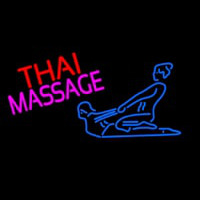 Blue Thai Massage Logo Neon Sign