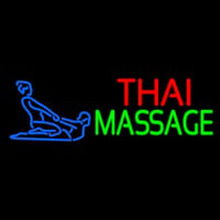 Blue Thai Massage Logo Neon Sign