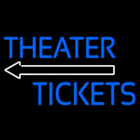 Blue Theatre Tickets With Arrow Neon Sign