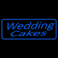 Blue Wedding Cakes Cursive Neon Sign