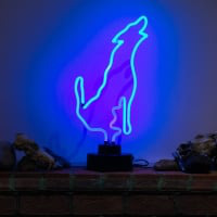 Blue Wolf Desktop Neon Sign