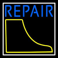 Boot Repair With White Border Neon Sign