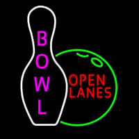 Bowl Open Lanes Neon Sign