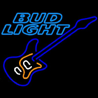 Bud Light Blue Electric Guitar Beer Sign Neon Sign