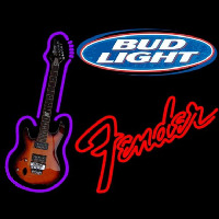 Bud Light Fender Red Guitar Beer Sign Neon Sign