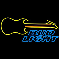 Bud Light Guitar Yellow Orange Beer Sign Neon Sign