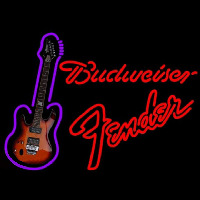 Budweiser Fender Red Guitar Beer Sign Neon Sign