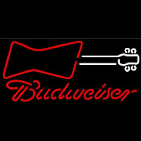 Budweiser Guitar Red White Beer Sign Neon Sign